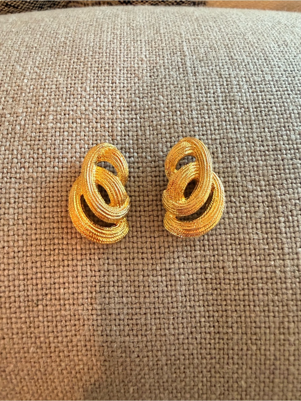 Gold Twisted Loop Earrings - Women Jewelry